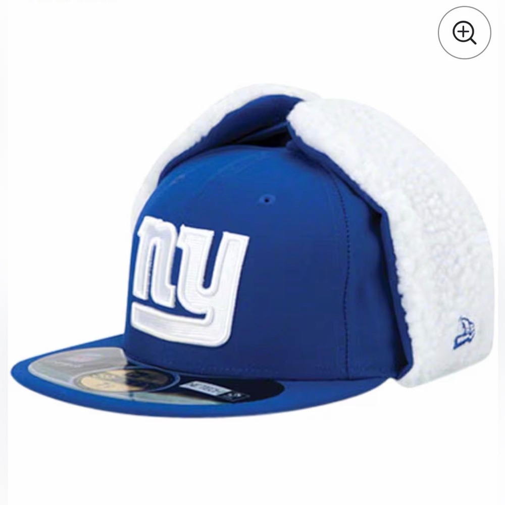 Men’s New York Giants NFL Blue Dog Ear NE Tech Fitted Hat